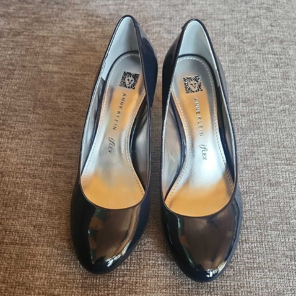 Anne Klein Shiny Navy Blue Heels